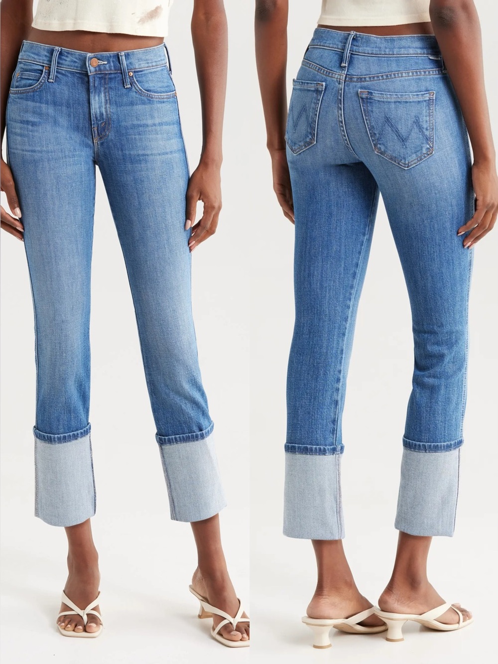 NWOT Mother Denim High Waisted Pony Boy Cuffed jeans